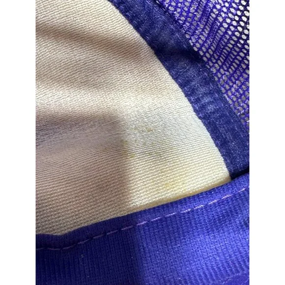 Vintage 90s Nininger Daughterty Racing Purple Mesh Trucker Hat Baseball Cap Funk - Picture 7 of 8